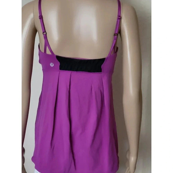 Lululemon Yogi Dance Tank Top Purple Black Ruched Size 6 - Picture 5 of 7
